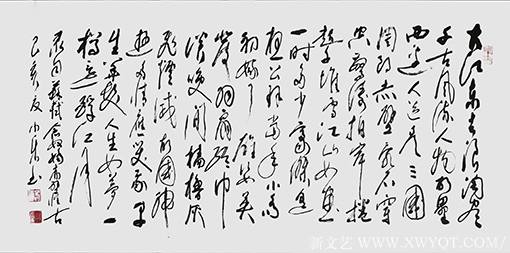 白小乐作品 《念奴娇 赤壁怀古》 规格：140cmx70cm 创作年代：2019年
